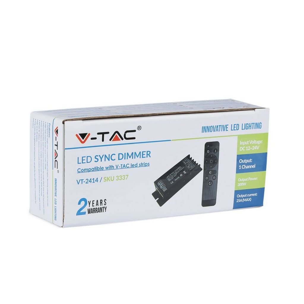 V-TAC Kontroler do Taśm LED Ściemnianych Port RJ45 z Pilotem (Maks. 300W)